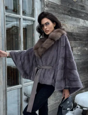 Меховое манто из норки 