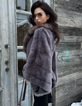 Меховое манто из норки 