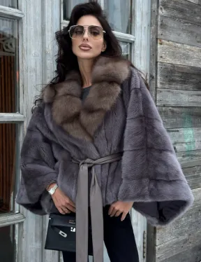 Меховое манто из норки 