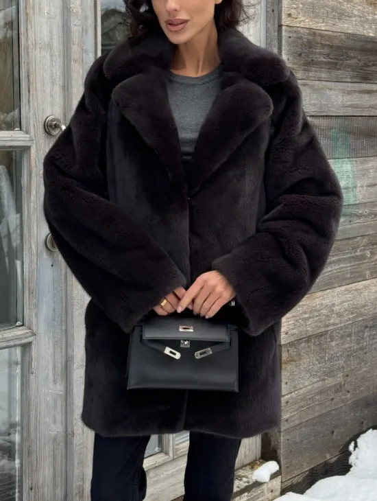 Шикарный полушубок из норки Kopenhagen Fur с английским воротником