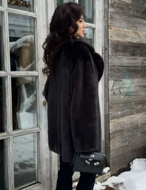 Шикарный полушубок из норки Kopenhagen Fur с английским воротником