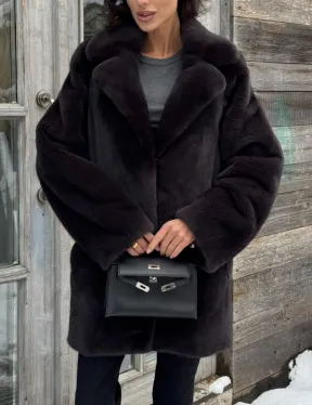 Шикарный полушубок из норки Kopenhagen Fur с английским воротником