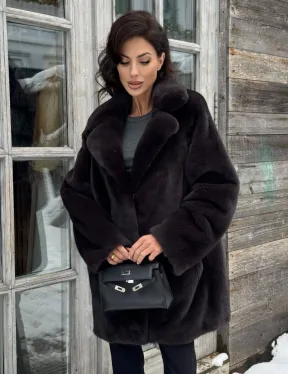 Шикарный полушубок из норки Kopenhagen Fur с английским воротником