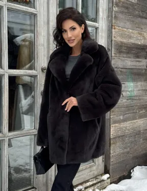 Шикарный полушубок из норки Kopenhagen Fur с английским воротником