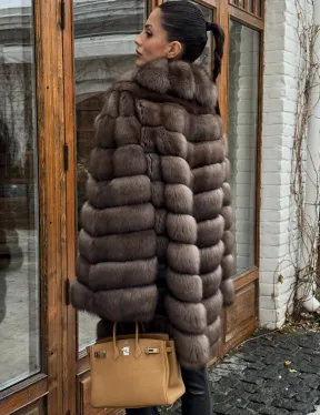 Шуба из соболя баргузинского с английски воротником SILVER 1-2