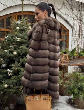 Шуба из соболя баргузинского с английски воротником SILVER 1-2