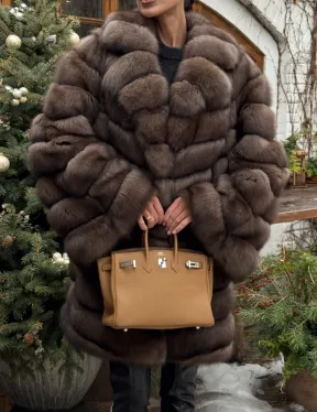 Шуба из соболя баргузинского с английски воротником SILVER 1-2