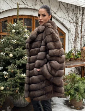 Шуба из соболя баргузинского с английски воротником SILVER 1-2