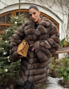 Шуба из соболя баргузинского с английски воротником SILVER 1-2