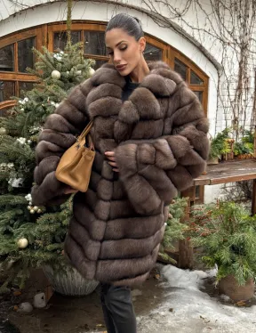 Шуба из соболя баргузинского с английски воротником SILVER 1-2