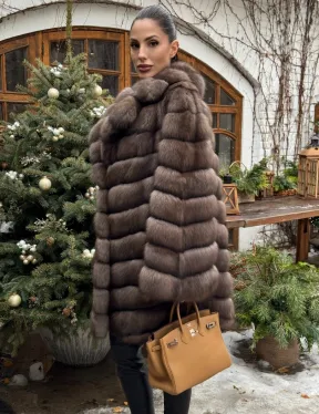 Шуба из соболя баргузинского с английски воротником SILVER 1-2