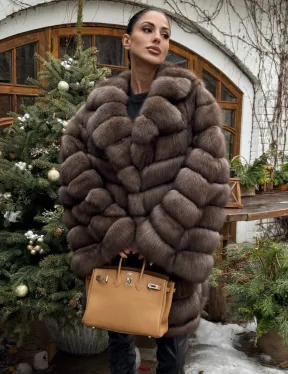 Шуба из соболя баргузинского с английски воротником SILVER 1-2