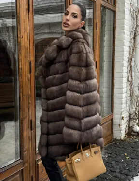 Шуба из соболя баргузинского с английски воротником SILVER 1-2