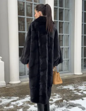 Шуба норковая оверсайз в стиле 