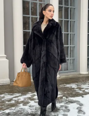 Шуба норковая оверсайз в стиле 