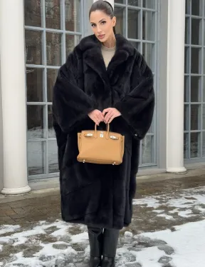 Шуба норковая оверсайз в стиле 