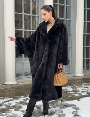 Шуба норковая оверсайз в стиле 