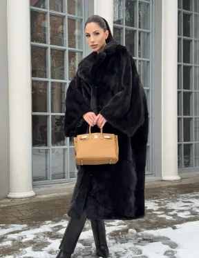 Шуба норковая оверсайз в стиле 