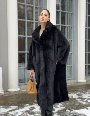 Шуба норковая оверсайз в стиле 