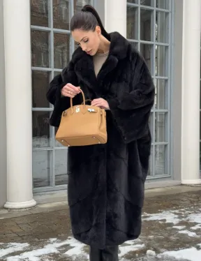 Шуба норковая оверсайз в стиле 
