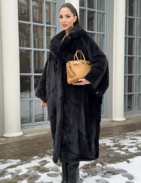 Шуба норковая оверсайз в стиле 
