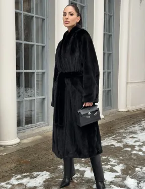 Натуральная женская норковая шуба из аукционного меха норки Blackglama