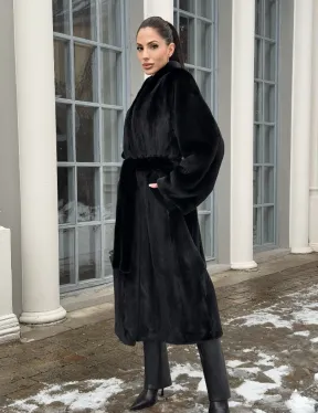 Натуральная женская норковая шуба из аукционного меха норки Blackglama