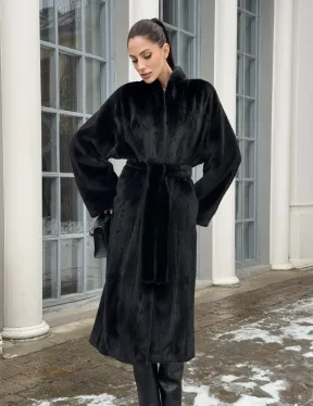 Натуральная женская норковая шуба из аукционного меха норки Blackglama