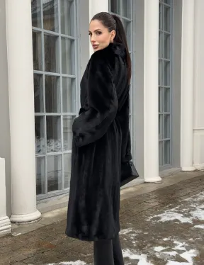 Натуральная женская норковая шуба из аукционного меха норки Blackglama