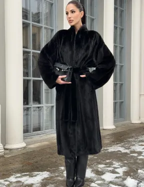 Натуральная женская норковая шуба из аукционного меха норки Blackglama