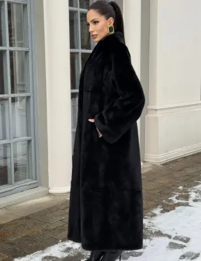 Цельнокроенная норковая шуба из аукционной норки Blackglama