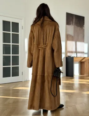 Норковая шуба - кимоно из меха норки premium golg fur со шлицей