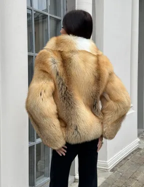 Полушубок из меха альпийской лисы Premium Golden Fox