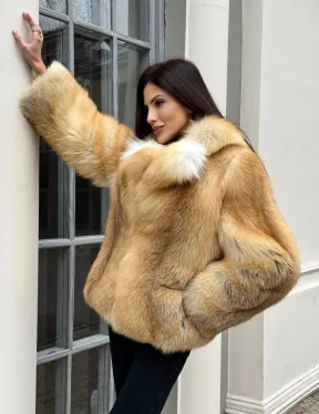 Полушубок из меха альпийской лисы Premium Golden Fox