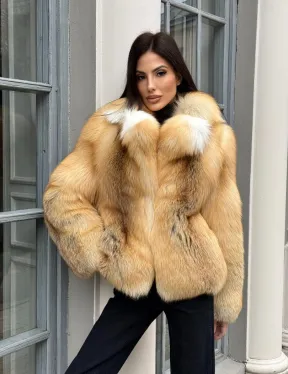 Полушубок из меха альпийской лисы Premium Golden Fox