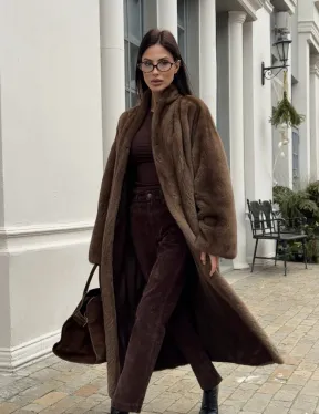 Натуральная шуба пастель из скандинавской норки SAGA FURS SUPERIOR