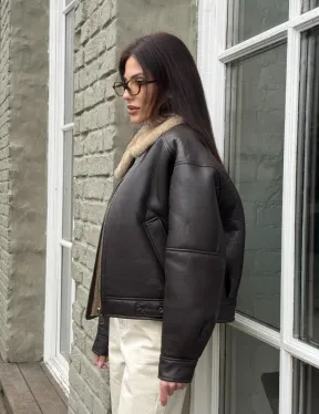 Короткая куртка - дубленка из натуральной овчины кёрли