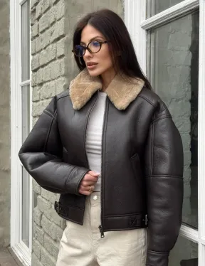 Короткая куртка - дубленка из натуральной овчины кёрли