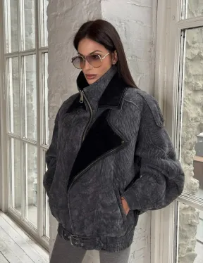 Дубленка - косуха из овчины керли 