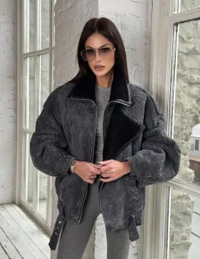 Дубленка - косуха из овчины керли 