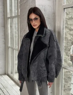 Дубленка - косуха из овчины керли 