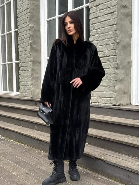 Шуба из аукционной норки «Premium fur» с внутренней резинкой на талии