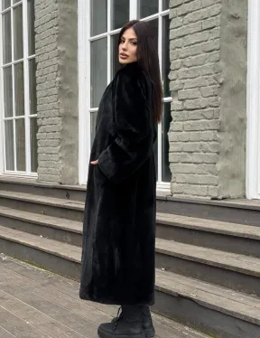 Шуба из аукционной норки «Premium fur» с внутренней резинкой на талии