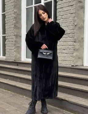 Шуба из аукционной норки «Premium fur» с внутренней резинкой на талии