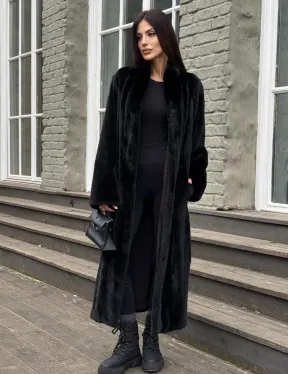 Шуба из аукционной норки «Premium fur» с внутренней резинкой на талии