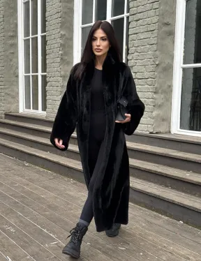 Шуба из аукционной норки «Premium fur» с внутренней резинкой на талии