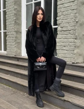 Шуба из аукционной норки «Premium fur» с внутренней резинкой на талии