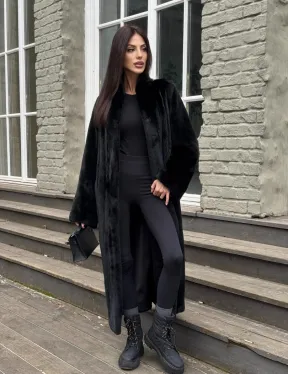 Шуба из аукционной норки «Premium fur» с внутренней резинкой на талии