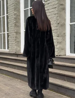 Шуба из аукционной норки «Premium fur» с внутренней резинкой на талии