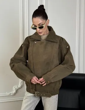 Популярная натуральная женская кожаная куртка-бомбер  